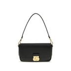 Large C-Me Lock Shoulder Bag In Grained Calf Leather
