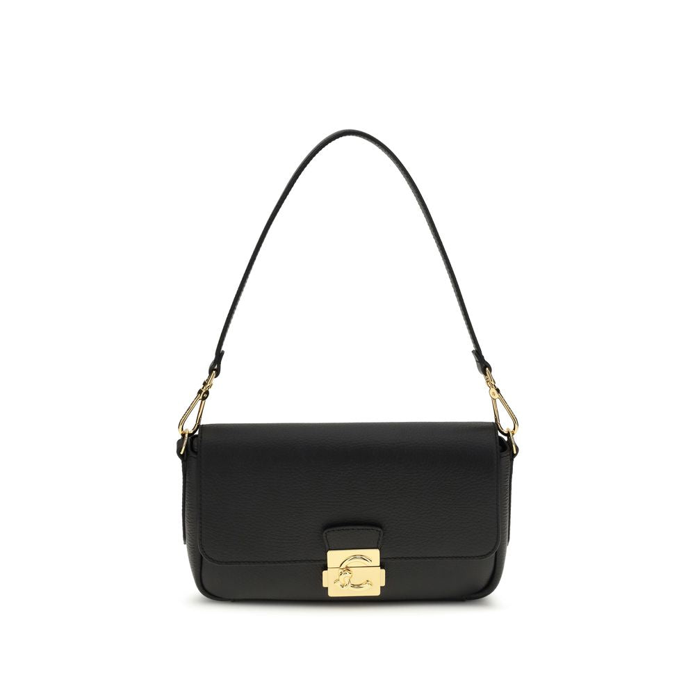 Large C-Me Lock Shoulder Bag In Grained Calf Leather