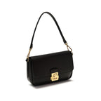 Large C-Me Lock Shoulder Bag In Grained Calf Leather