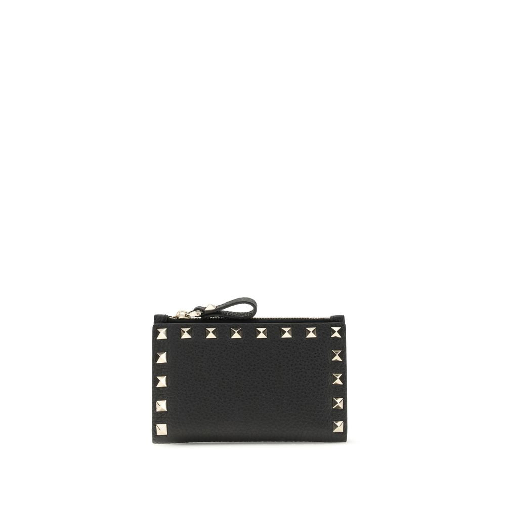Grained Calfskin Rockstud Wallet