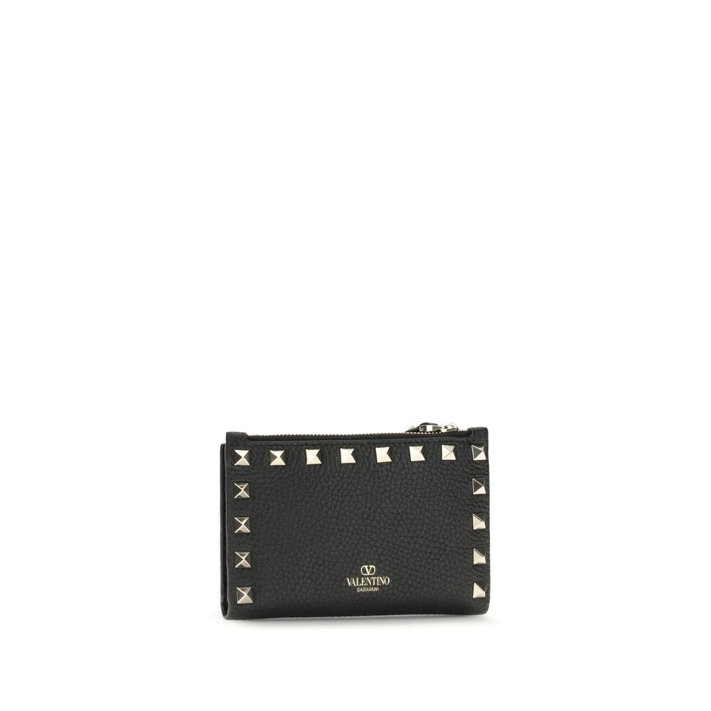 Grained Calfskin Rockstud Wallet