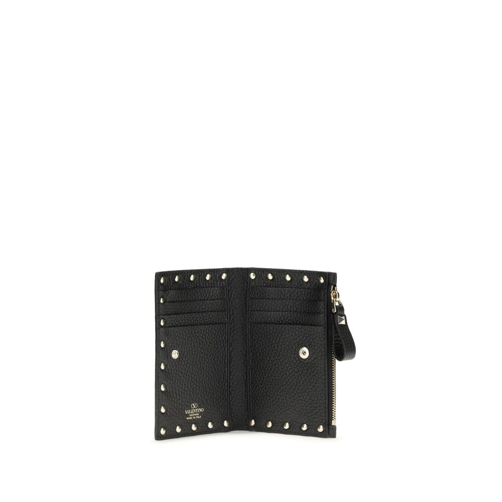 Grained Calfskin Rockstud Wallet