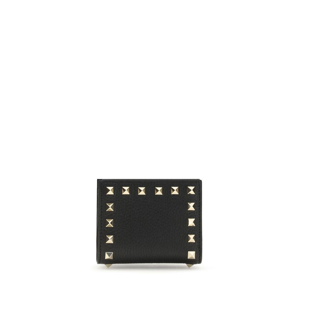 Rockstud Grained Leather Wallet