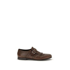 Shanghai Leather Loafers With Houndstooth Wool Detail
