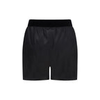 Black Stretch Silk Satin Regular Bermuda Shorts