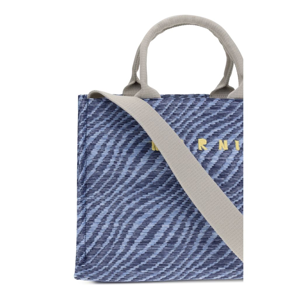 Blue Fabric Shoulder Bag