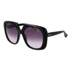 56mm Round Black Plastic Sunglasses