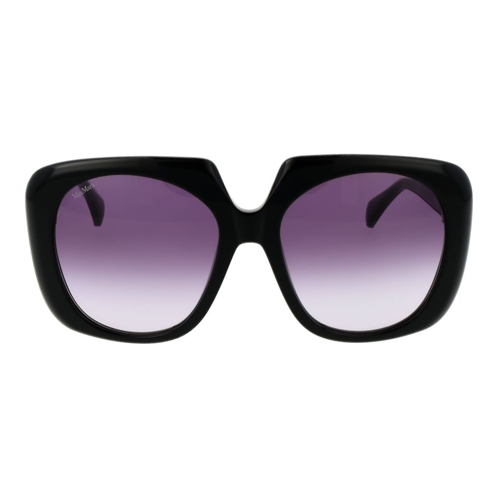 56mm Round Black Plastic Sunglasses