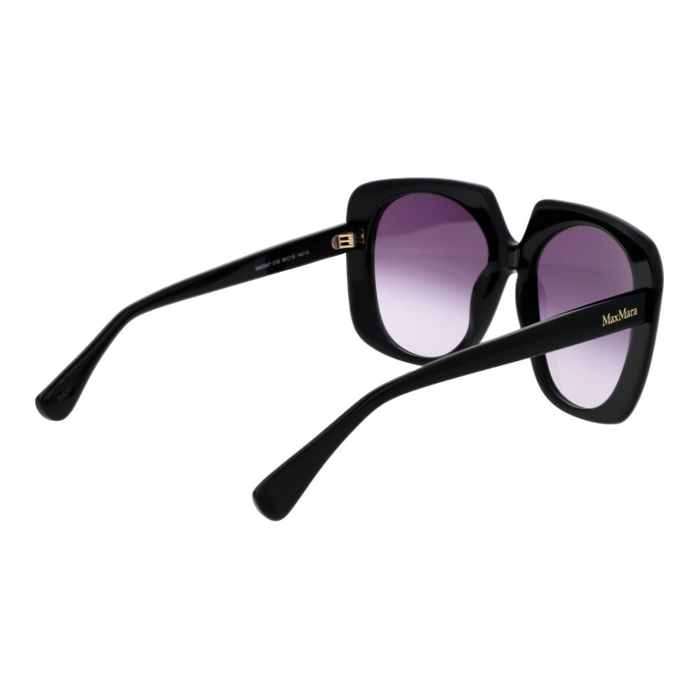 56mm Round Black Plastic Sunglasses