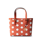 Jet Set Travel Orange Canvas Tote Bag