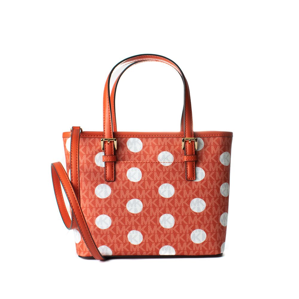 Jet Set Travel Orange Canvas Tote Bag