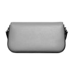 Gray Leather Crossbody Bag