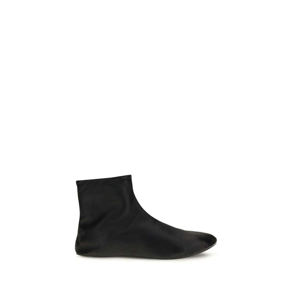 Black Lambskin Shearling Ankle Boots