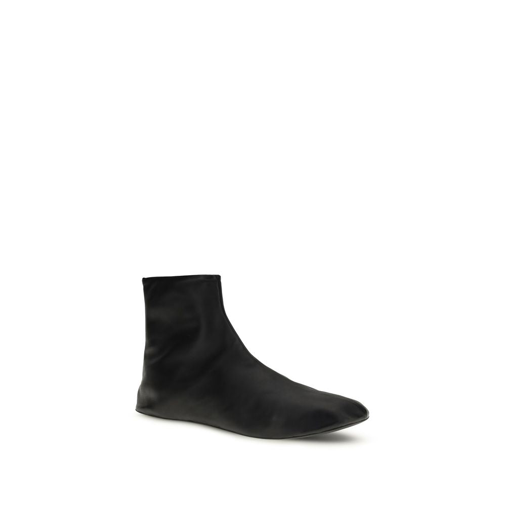 Black Lambskin Shearling Ankle Boots