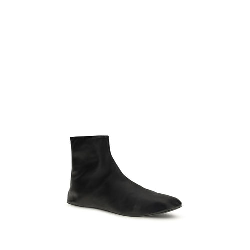 Black Lambskin Shearling Ankle Boots