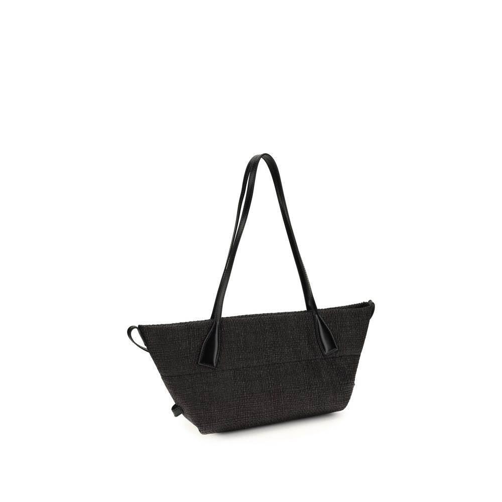 Calfskin Raffia Track Shoulder Bag