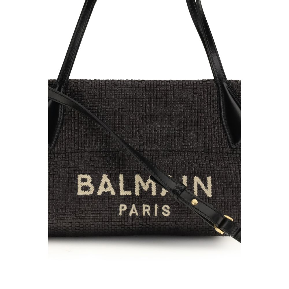 Calfskin Raffia Track Shoulder Bag