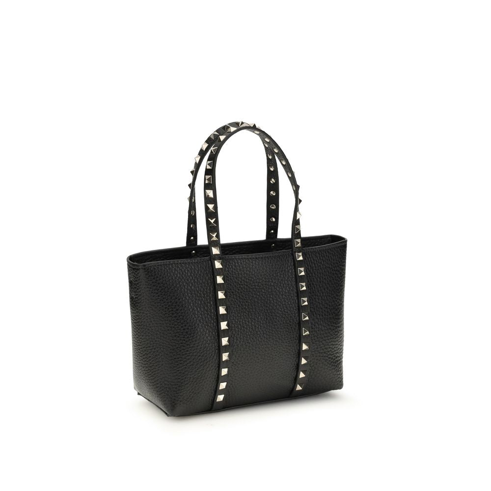 Small Grained Calf Leather Rockstud Tote Bag