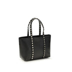 Small Grained Calf Leather Rockstud Tote Bag