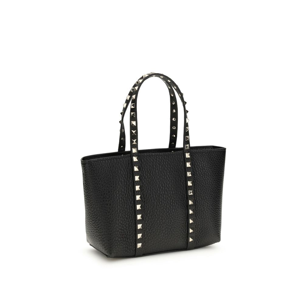 Small Grained Calf Leather Rockstud Tote Bag