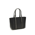 Small Grained Calf Leather Rockstud Tote Bag