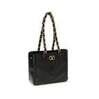 Small Laseine Shopping Bag in Black Nappa Leather