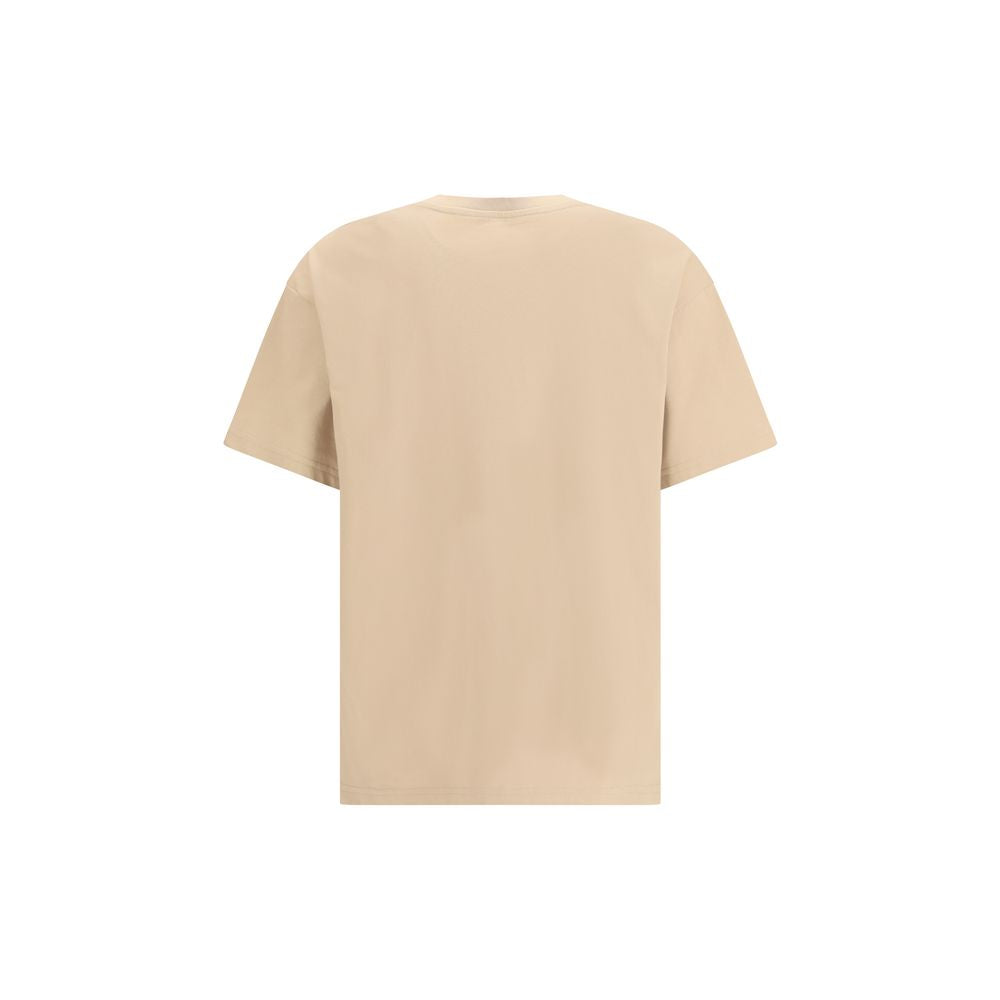 Beige Cotton Logo T-Shirt