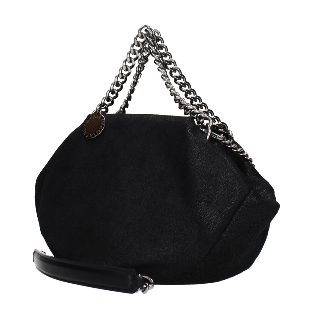 Black Eco Suede Falabella Drawstring Handbag