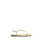Gold Calf Leather Pia Mizuki Flat Sandals