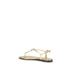 Gold Calf Leather Pia Mizuki Flat Sandals