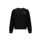 Black Cotton Sweatshirt With Wild Tiger Embroidery