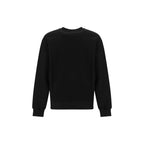 Black Cotton Sweatshirt With Wild Tiger Embroidery