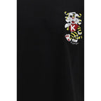 Oversized Wild Tiger Embroidered Cotton T-Shirt