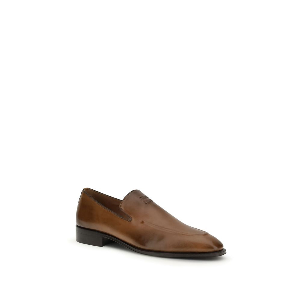 Waxed Calfskin Slip-On Loafers