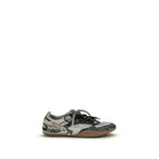 Gray Recycled Polyester Python-Print Athletic Sneakers