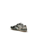 Gray Recycled Polyester Python-Print Athletic Sneakers