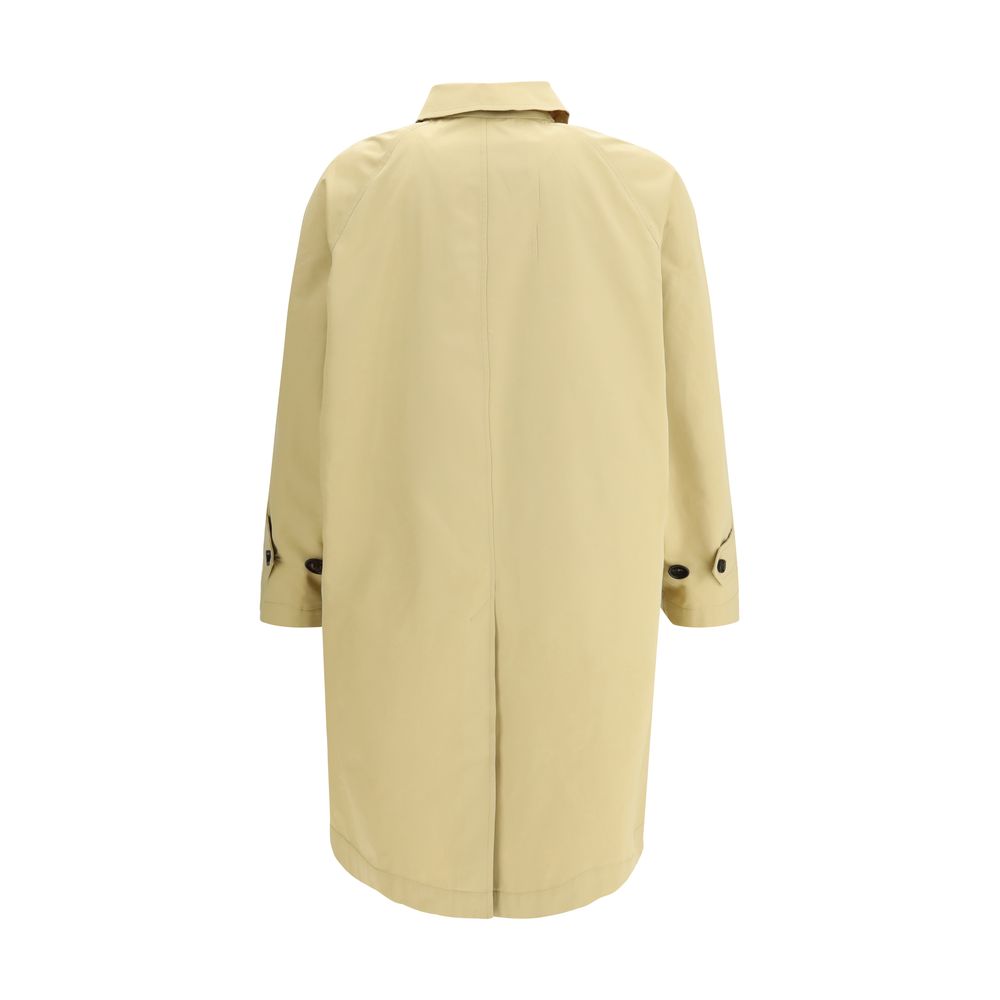 Beige Cotton Relaxed Fit Trench Coat