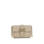 Beige Calf Leather Love One Shoulder Bag