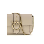 Beige Calf Leather Love One Shoulder Bag