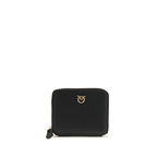 Black Calf Leather Zip-Around Wallet