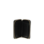 Black Calf Leather Zip-Around Wallet