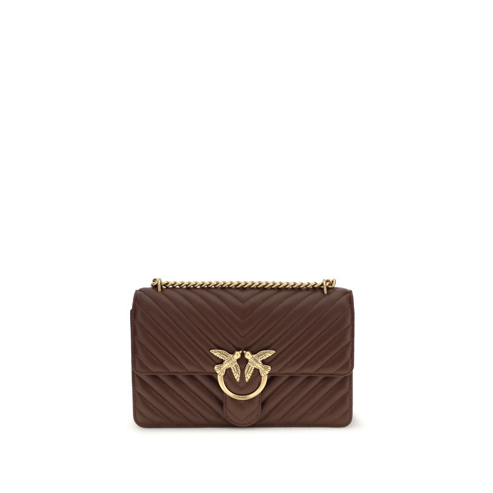 Brown Calf Leather Love One Classic Shoulder Bag