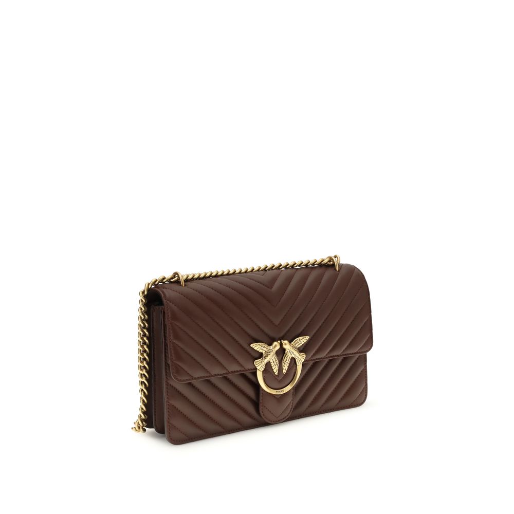Brown Calf Leather Love One Classic Shoulder Bag
