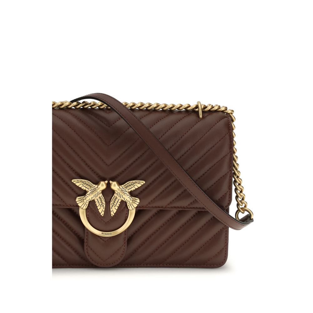 Brown Calf Leather Love One Classic Shoulder Bag