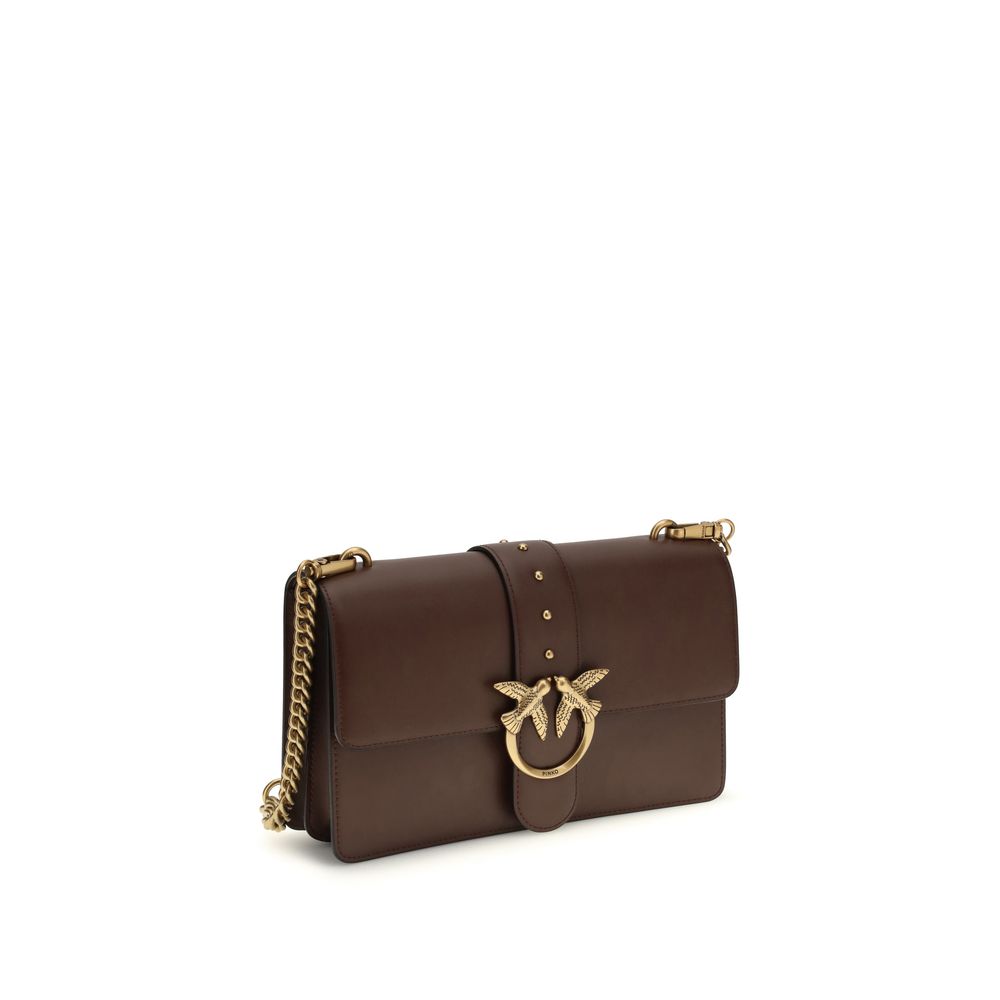 Brown Calf Leather One Simply Love Shoulder Bag
