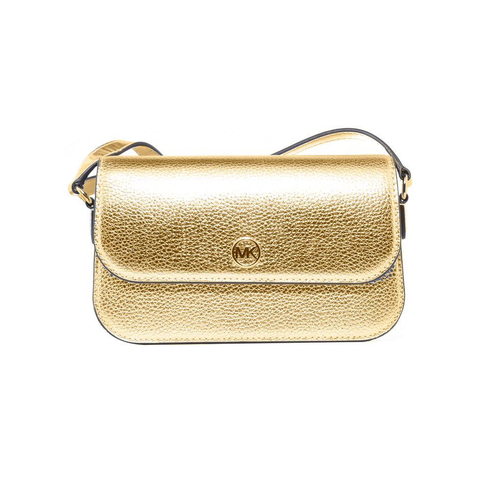 Gold Leather Jet Set Travel Crossbody Bag