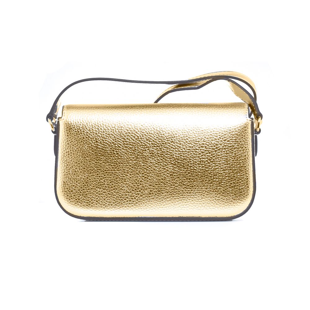 Gold Leather Jet Set Travel Crossbody Bag