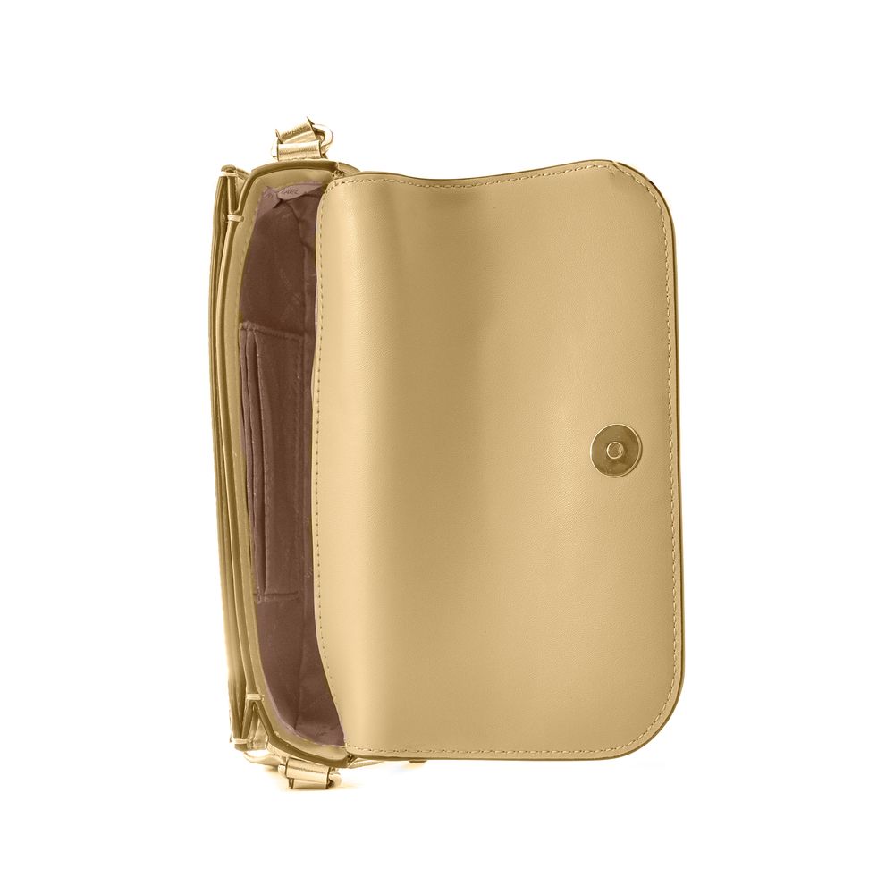 Gold Leather Jet Set Travel Crossbody Bag