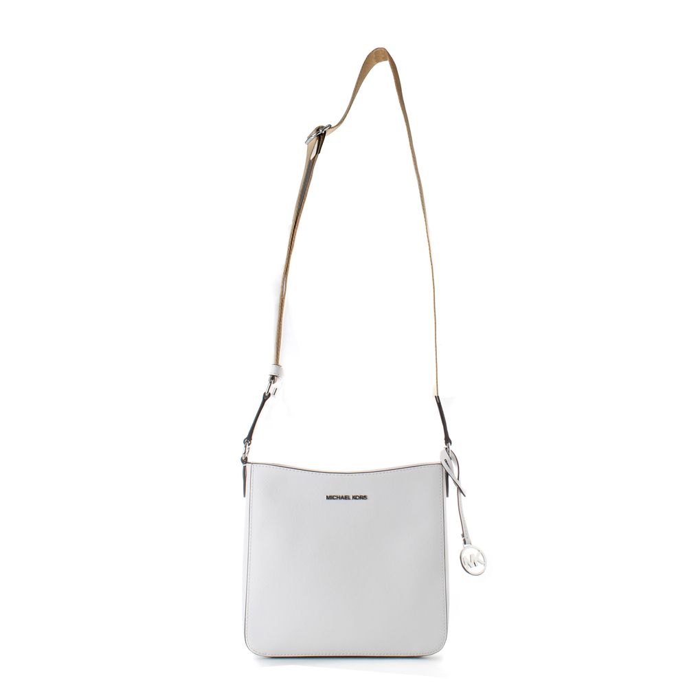 Jet Set Travel White Canvas Shoulder Bag