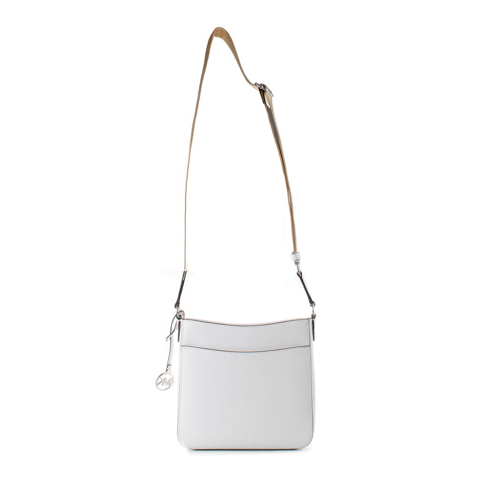 Jet Set Travel White Canvas Shoulder Bag